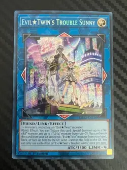 Yugioh Evil Twin's Trouble Sunny MP22-EN216 1st Ed Prismatic Secret Rare NM - Image 1