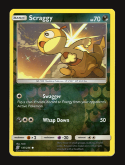 Pokemon TCG Scraggy Unified Minds Sun & Moon SM 137 Reverse Holo NM Card - Image 1