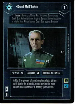 STAR WARS CCG REFLECTIONS SRF CARD GRAND MOFF TARKIN ex - Image 1