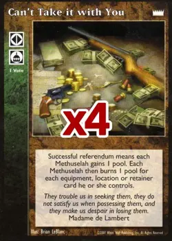 Lot of 4 cards: Can't Take it with You [LotN set] - VTES card - Image 1