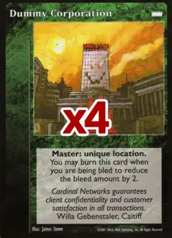 Lot of 4 cards: Dummy Corporation [LotN set] - VTES card - Image 1