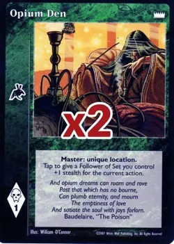 Lot of 2 cards: Opium Den [LotN set] - VTES card - Image 1