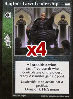 Lot of 4 cards: Haqim's Law: Leadership [LotN set] - VTES card - Image 1