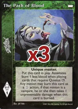 Lot of 3 cards: The Path of Blood [LotN set] - VTES card - Image 1