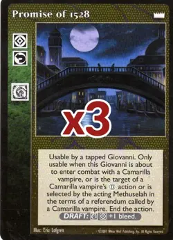Lot of 3 cards: Promise of 1528 [LotN set] - VTES card - Image 1