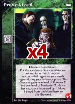 Lot of 4 cards: Proxy Kissed [LotN set] - VTES card - Image 1