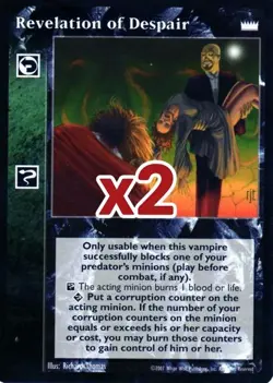 Lot of 2 cards: Revelation of Despair [LotN set] - VTES card - Image 1