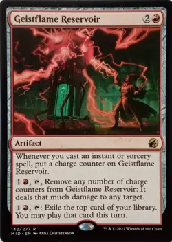 142/277 GEISTFLAME RESERVOIR RARE INNISTRAD: MIDNIGHT HUNT MTG CARD - Image 1