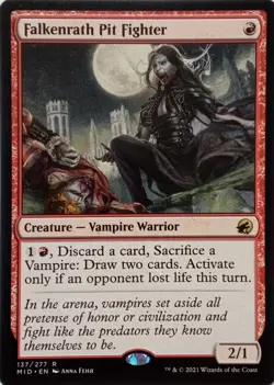 137/277 FALKENRATH PIT FIGHTER RARE INNISTRAD: MIDNIGHT HUNT MTG CARD - Image 1