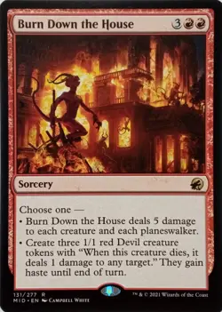 131/277 BURN DOWN THE HOUSE RARE INNISTRAD: MIDNIGHT HUNT MTG CARD - Image 1