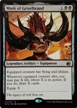 111/277 MASK OF GRISELBRAND RARE INNISTRAD: MIDNIGHT HUNT MTG CARD - Image 1