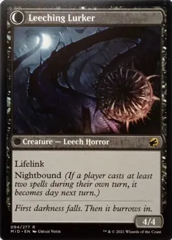 094/277 CURSE OF LEACHES / LEACHING LURKER RARE INNISTRAD MIDNIGHT HUNT MTG CARD - Image 2