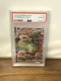 Pokemon Snorlax VMAX 142/202 Sword & Shield Base Set Full Art GEM MINT PSA 10 - Image 1