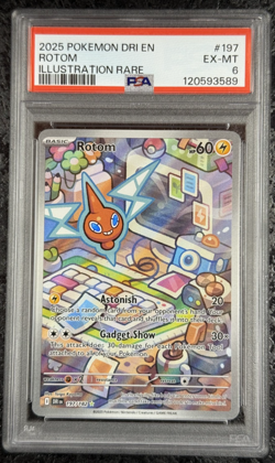 2025 POKEMON DRI EN ROTOM ILLUSTRATION RARE #197 EX-MT PSA 6 - Image 1