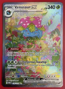 Pokemon Venusaur ex 198/165-Scarlet & Violet 151 Illustration Rare (Pack Fresh) - Image 3