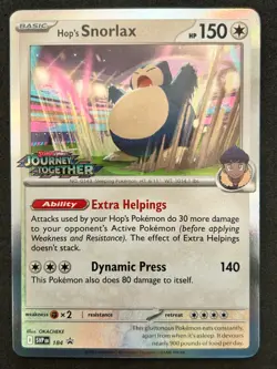 [LP+] Hop's Snorlax 184 SVP Journey Together Stamped Pre-Release Promo Pokemon - Image 1