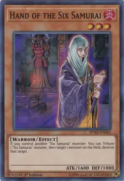 Hand of the Six Samurai - SPWA-EN042 - Super Rare - 1st Edition NM YuGiOh! Spir - Image 1