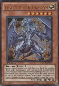 Lightpulsar Dragon - SDDC-EN001 - Ultra Rare - 1st Edition NM YuGiOh! Starter D - Image 1