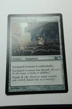 MTG Whispersilk Cloak x1- -Magic 2011-Lightly Played - Image 1