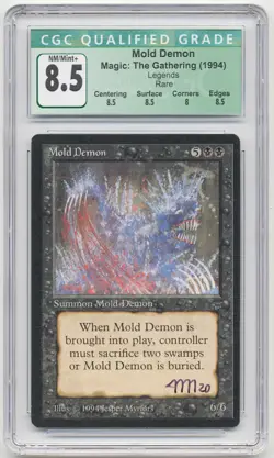 Graded Signed Mold Demon CGC 8.5 Legends Artist Jesper Myrfors MTG Reserved List - Image 1