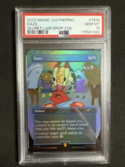 2025 Magic The Gathering SpongeBob Secret Lair Drop Daze Foil PSA 10 Gem Mint - Image 1