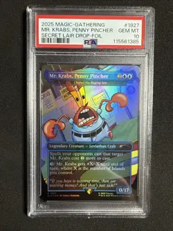 2025 Magic The Gathering Secret Lair Mr Krabs Penny Pincher Foil PSA 10 Gem Mint - Image 1
