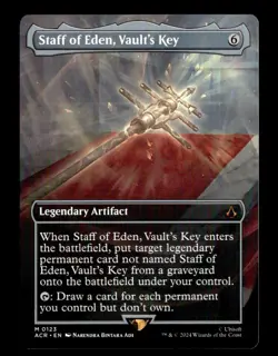 MTG - Staff of Eden, Vault's Key - Borderless - Assassin's Creed - Near Mint - Image 1