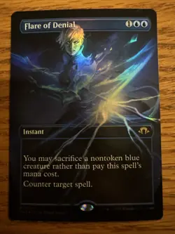 1x FOIL BORDERLESS Flare of Denial, NM, Modern Horizons 3 (MH3), Magic, MtG - Image 1