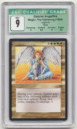 Graded Gold Signed Gabriel Angelfire CGC 9 Legends Artist Daniel Gelon MTG Magic - Image 1
