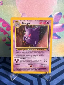 Gengar 5/62 - Pokemon TCG Fossil Unlimited Holo Rare Vintage WOTC Card - Image 1