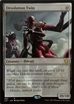 082 DESOLATION TWIN RARE COMMANDER 2021 MTG CARD - Image 1