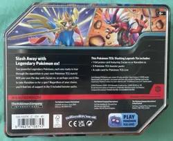 POKEMON TRADING CARD GAME ZACIAN EX220 SLASHING LEGENDS TIN with 5 BOOSTER PACKS - Image 2