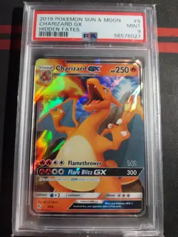 2019 Pokemon Hidden Fates # 9 Charizard GX PSA 9 Card MINT - Image 1