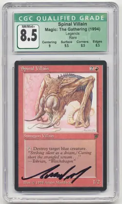Graded Signed Spinal Villain CGC 8.5 Q++ Legends Artist Anson Maddocks MTG Magic - Image 1