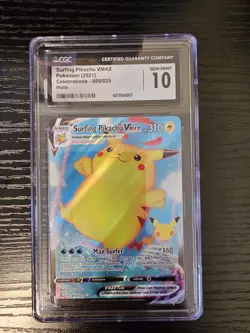 2021 Pokemon Celebrations Surfing Pikachu VMAX Holo Card 009/025 CGC 10 - Image 1