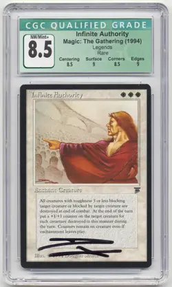 Graded Signed Infinite Authority CGC 8.5 Legends Artist Douglas Shuler MTG Magic - Image 1