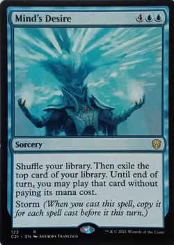 123 MIND'S DESIRE RARE COMMANDER 2021 MTG CARD - Image 1