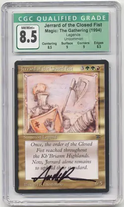 Graded Signed Jerrard of the Closed Fist CGC 8.5 Legends Artist Andi Rusu MTG! - Image 1