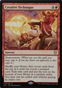049/081 CREATIVE TECHNIQUE RARE COMMANDER 2021 MTG CARD - Image 1