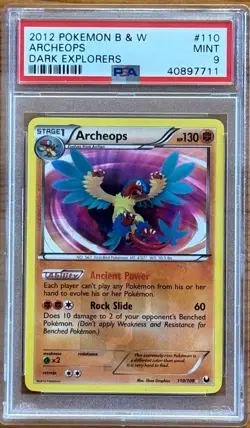 Pokemon 2012 Black & White Dark Explorers Archeops #110 Secret Rare PSA 9 MINT - Image 1