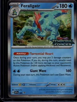 Pokemon TCG Feraligatr 089 Scarlet & Violet Prerelease Staff Promo NM - Image 1