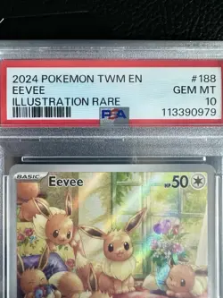 2024 POKEMON TWILIGHT MASQUERADE #188/167 EEVEE ILLUSTRATION RARE PSA 10 - Image 4