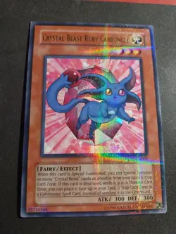 YuGiOh Crystal Beast Ruby Carbuncle HL05-EN001 Hobby League Ultra Parallel NM - Image 1
