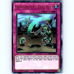 Yugioh Gravedigger's Trap Hole MP21 EN086 1st Edition Ultra Rare Holo - NM 💎 - Image 1