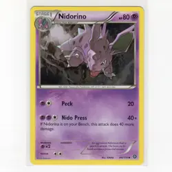 Pokemon TCG Nidorino 44/114 XY Steam Siege Regular Uncommon Card EN-LP 2016 - Image 1