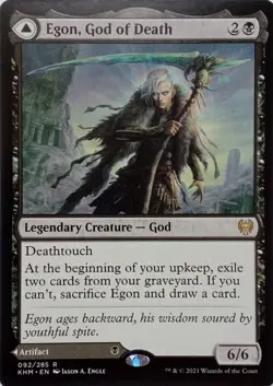 092/285 EGON, GOD OF DEATH / THRONE OF DEATH RARE KALDHEIM MTG CARD - Image 1