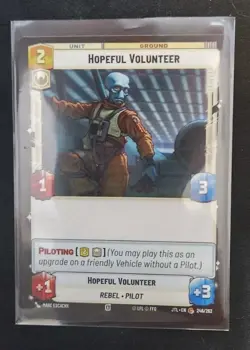 Hopeful Volunteer 246/262 Star Wars Unlimited TCG Card JTL Near Mint NM - Image 1