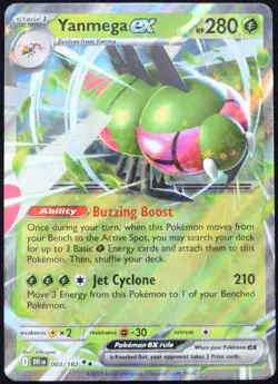 Pokemon TCG Yanmega ex 003/182 2025 Destined Rivals Double Rare Card - NM - Image 1