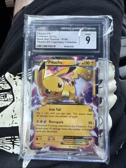 Pikachu EX XY84 CGC 9 NM/Mint + 2015 Black Star Promo Pokemon Card - Image 1