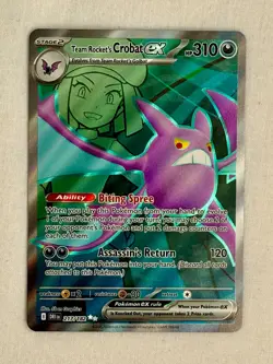 Team Rocket’s Crobat 217/182 Destined Rivals Secret Rare Holo Mint Pokemon Card - Image 1